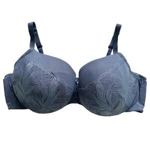 Lane Bryant Cacique Blue Lace Push Up Bra Size 46DDD EUC